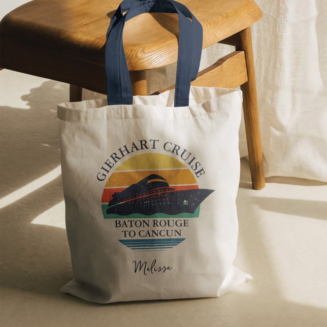 Retro Matching Family Cruise Personalisiert Tragetasche (Family Cruise Matching Summer Vacation Tote Bag)