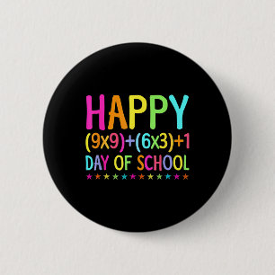 Retro-Mathe-Formel 100 Tage Schullehrer Junge Button
