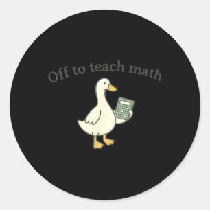 Retro-Mathe-Lehrer Gans Mathematiklehrer Runder Aufkleber
