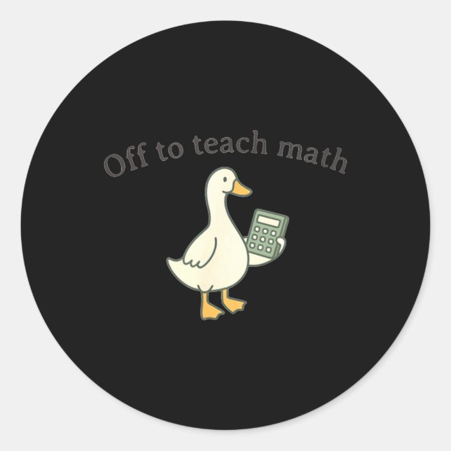 Retro-Mathe-Lehrer Gans Mathematiklehrer Runder Aufkleber (Vorderseite)