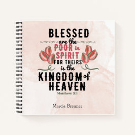 Retro Matthew 5:3 Tulips Wasserfarbe Notizbuch