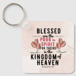 Retro Matthew 5:3 Tulips Wasserfarbe Schlüsselanhänger