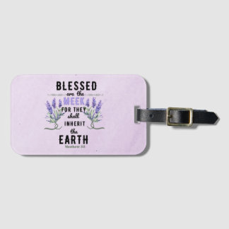 Retro Matthew 5:5 Lavender Watercolor Gepäckmarke Gepäckanhänger
