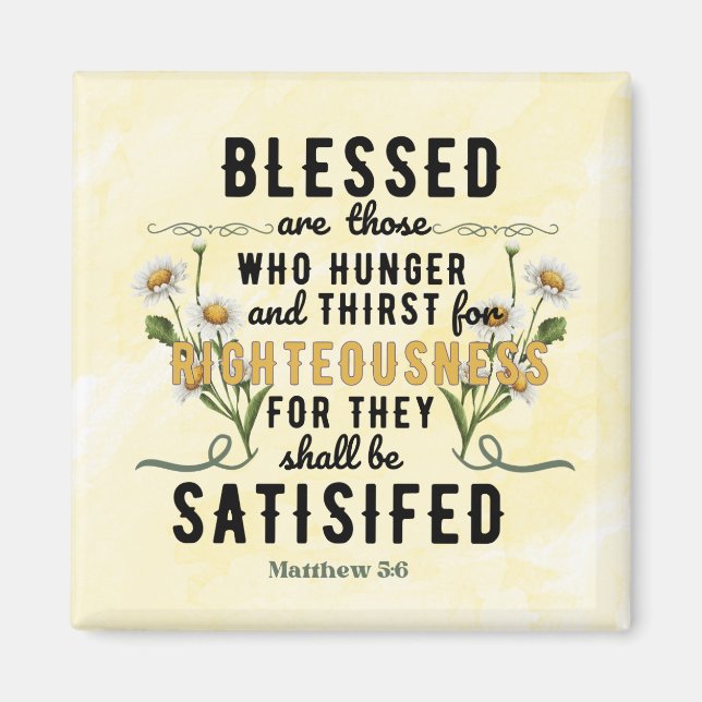 Retro Matthew 5:6 Wasserfarbe Magnet (Vorne)