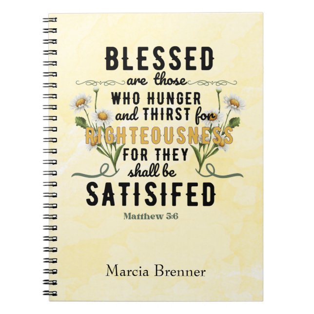 Retro Matthew 5:6 Wasserfarbe Notizblock (Vorderseite)