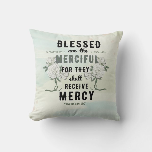 Retro Matthew 5:7 Bibelverse Kissen (Vorderseite)