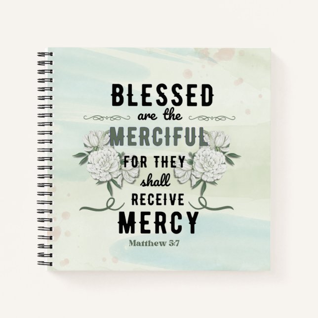 Retro Matthew 5:7 Bibelverse Notizbuch (Vorderseite)