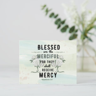 Retro Matthew 5:7 Bibelverse Postkarte