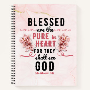 Retro Matthew 5:8 Calla-Lilien Notizbuch