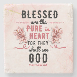 Retro Matthew 5:8 Calla-Lilien Steinuntersetzer