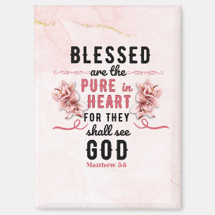 Retro Matthew 5:8 Calla Lilien Wasserfarbe Magnet