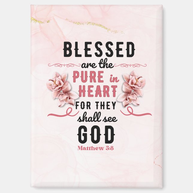 Retro Matthew 5:8 Calla Lilien Wasserfarbe Magnet (Vorderseite)