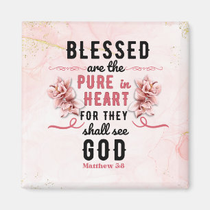 Retro Matthew 5:8 Calla Lilien Wasserfarbe Magnet