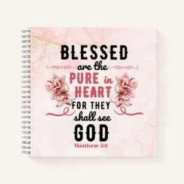 Retro Matthew 5:8 Calla Lilien Wasserfarbe Notizbuch