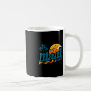 Retro Maui Hawaii Hawaiianische Insel Palmenstrand Kaffeetasse