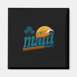 Retro Maui Hawaii Hawaiianische Insel Palmenstrand Magnet