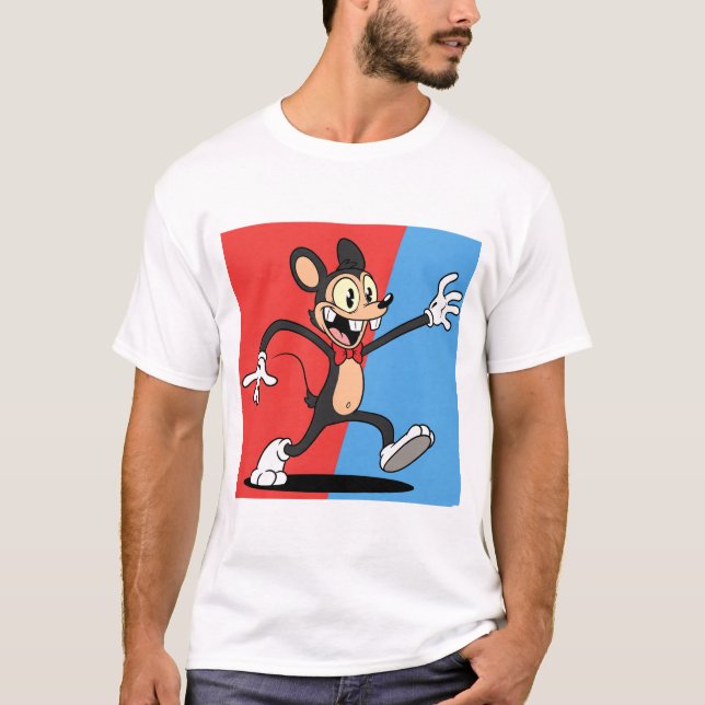 Retro-Maus: Ein fröhlicher Sprung in die Vergangen T-Shirt (Vorderseite)