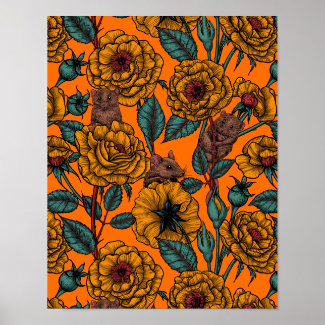 Retro-Mäuse-Party Poster (Vorne)