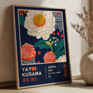 Retro-Maximalist Yayoi Kusama Florale Ausstellung Poster