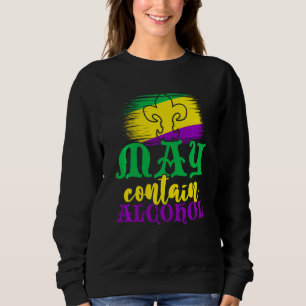 Retro May enthält Alkohol Funny Festival Mardi Gra Sweatshirt