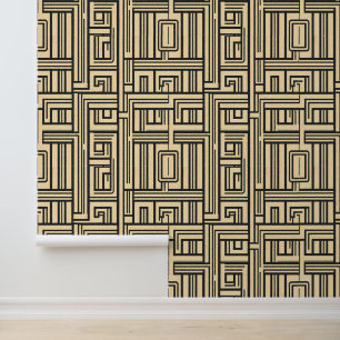 Retro Maze: Art Deco Geometrisches Muster Tapete