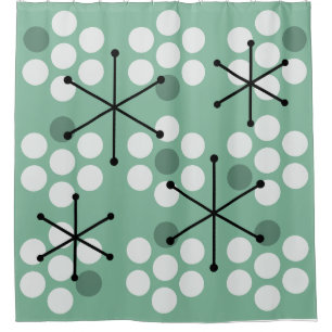 Retro MCM Dots-Größe des mittleren Jahrhunderts gr Duschvorhang