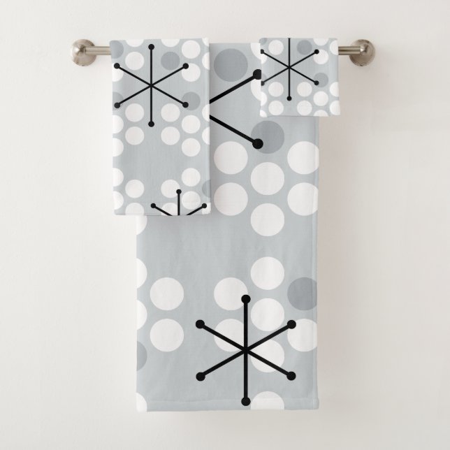 Retro MCM Dots Silver Badhandtuch Set (Insitu)