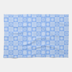 Retro MCM geometrisches Muster Baby Blue Geschirrtuch