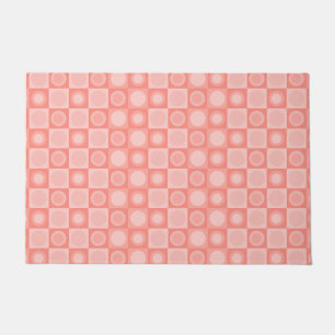 Retro MCM Geometrisches Muster Lachs rosa Fußmatte
