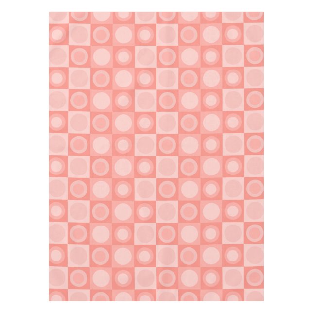 Retro MCM Geometrisches Muster Lachs rosa Tischdecke (Vorderseite)