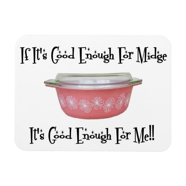 Retro MCM Pyrex rosa Mix-Magnet Magnet (Horizontal)