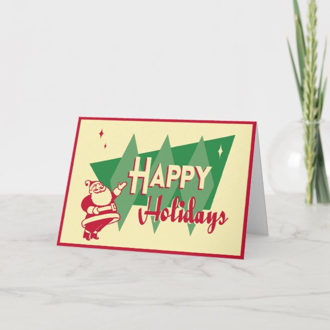 Retro MCM Weihnachtskarte Feiertagskarte (Vorderseite)