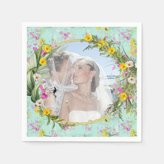 Retro Meadow Classic-Blume Serviette (Vorderseite)