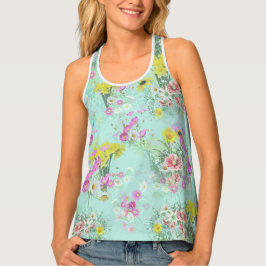 Retro Meadow Classic-Blume Tanktop