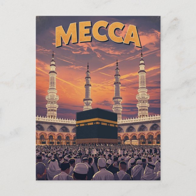 Retro Mecca Travel Postkarte (Vorderseite)