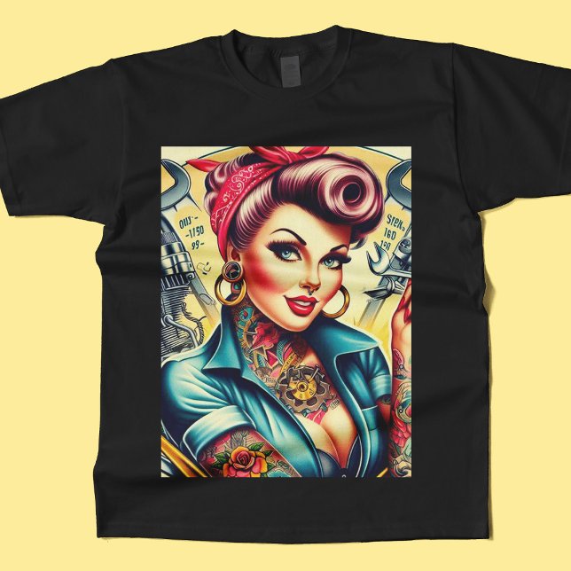 Retro Mechanic Girl T-Shirt (Von Creator hochgeladen)