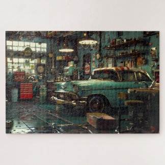 Retro Mechanics Garage der 50er Jahre Puzzle