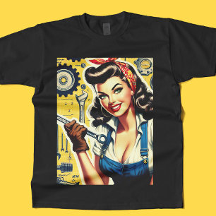 Retro-Mechaniker-Pin-up T-Shirt