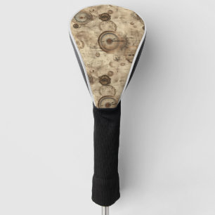 Retro Mechanischer Blaupausen-Entwurf Sepia-Braun Golf Headcover