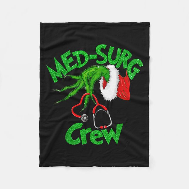 Retro Med-surg Crew Nurse Stethoscope Christmas Xm Fleecedecke (Vorderseite)