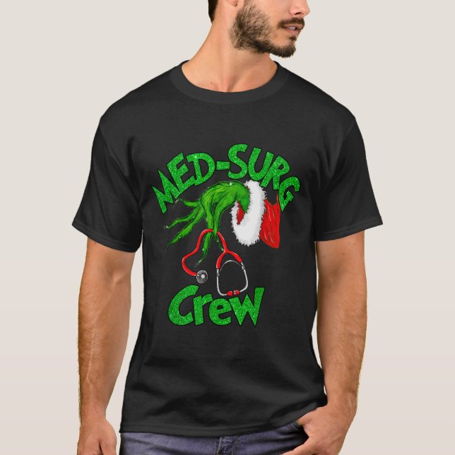Retro Med-surg Crew Nurse Stethoscope Christmas Xm T-Shirt (Vorderseite)