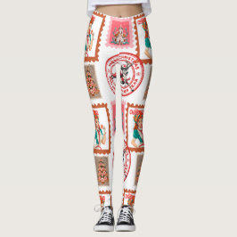 Retro-Medizin-Weihnachtsstempel-Set-Kunst Leggings