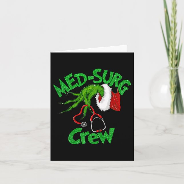 Retro MedSurg Crew Nurse Stethoscope Weihnachten X Karte (Vorderseite)