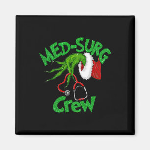Retro MedSurg Crew Nurse Stethoscope Weihnachten X Magnet