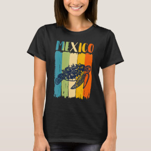 Retro Meeresschildkröte Mexiko Thema Freunde Famil T-Shirt