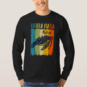 Retro Meeresschildkröte Riviera Maya Mexiko Thema  T-Shirt
