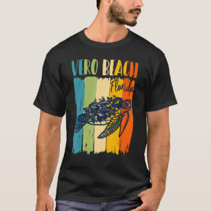 Retro Meeresschildkröte Vero Beach Florida Thema F T-Shirt