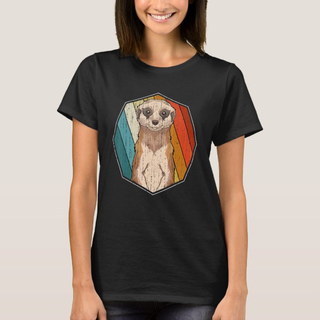 Retro Meerkat Africa Safari Zoo Animal Meerkat T-Shirt (Vorderseite)
