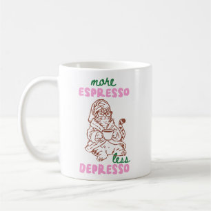 Retro Mehr Espresso Weniger Depresso Katze Kaffee Kaffeetasse