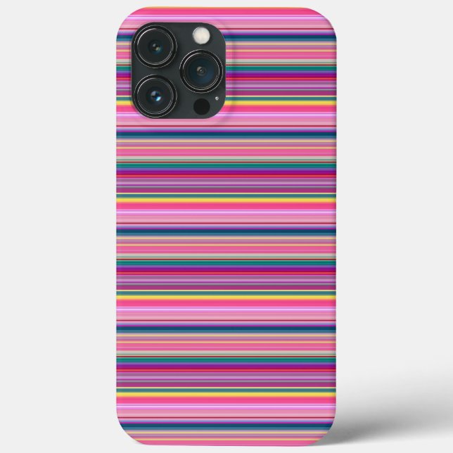 Retro-Mehrfarben-Streifen Case-Mate iPhone Hülle (Rückseite)